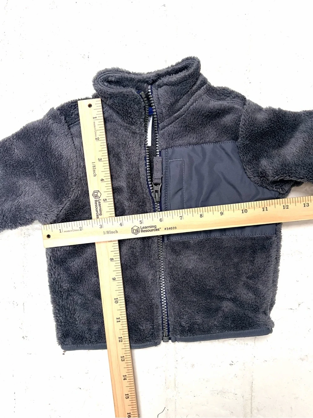 NWT! Carter’s Kids' Dark Gray Fleece Full Zip Jacket; Teddy Bear Fleece